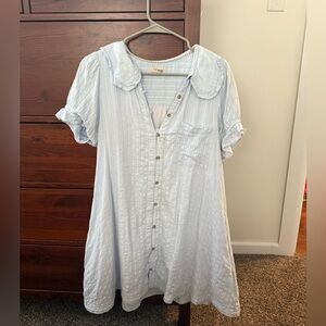 Kiera dress by pilcro Light Blue Button-Up Dress